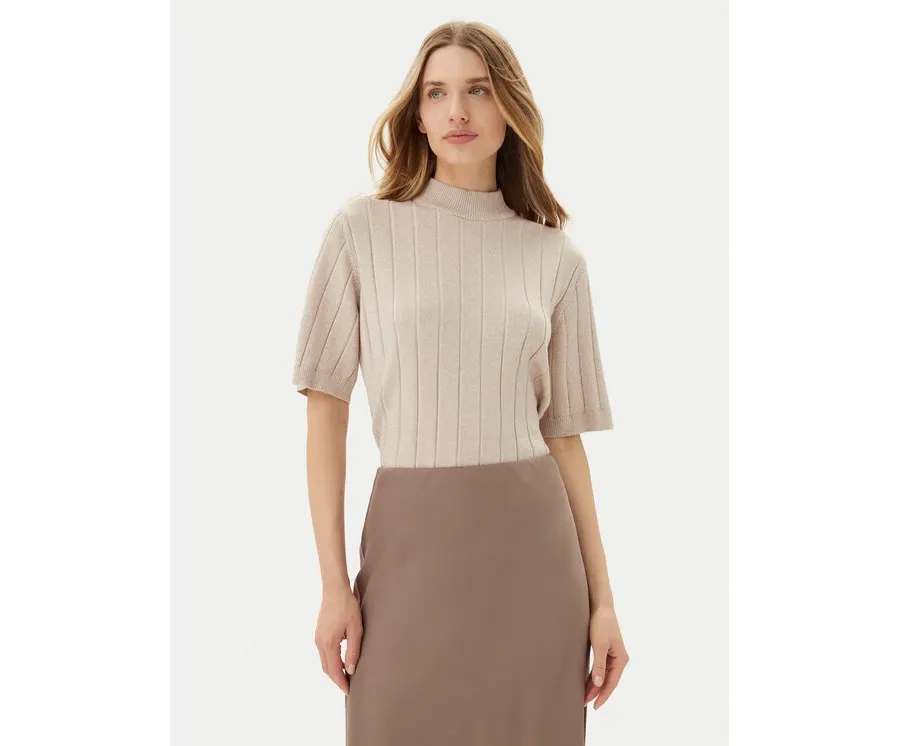 obrazek 1 Bruuns Bazaar Sweter Anemones BBW4521 Beżowy Regular Fit