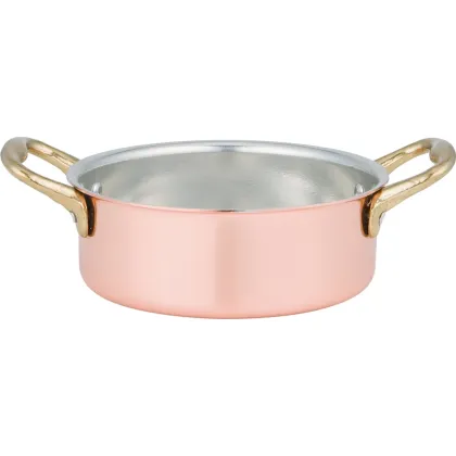 Zdjęcie Mały, płytki rondel z miedzi Ø10cm 2 uchwyty - Gioie di casa - Cu Artigiana