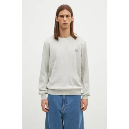 Zdjęcie Maison Kitsuné sweter wełniany Bold Fox Head Patch męski kolor szary lekki MM00815KT1036