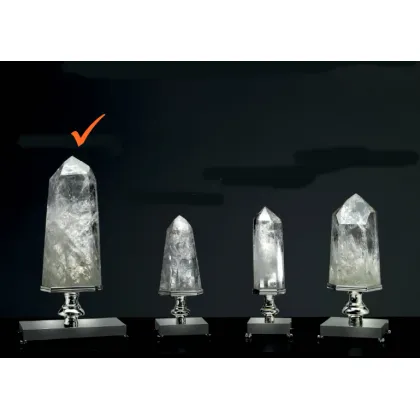 Picture An interesting crystal pin on a nickel-plated brass base