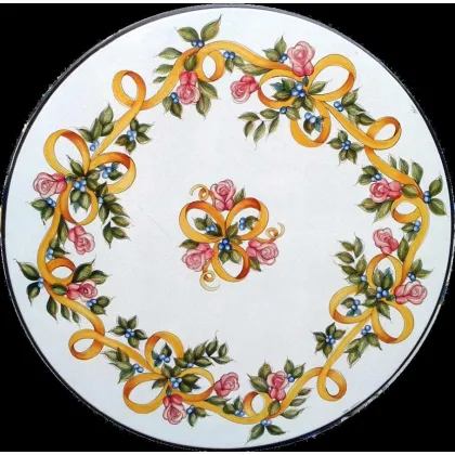 Zdjęcie Ekskluzywny blat z kamienia wulkanicznego zdobiony ozdobnym motywem kwiatowym - Ceramiche Valchida