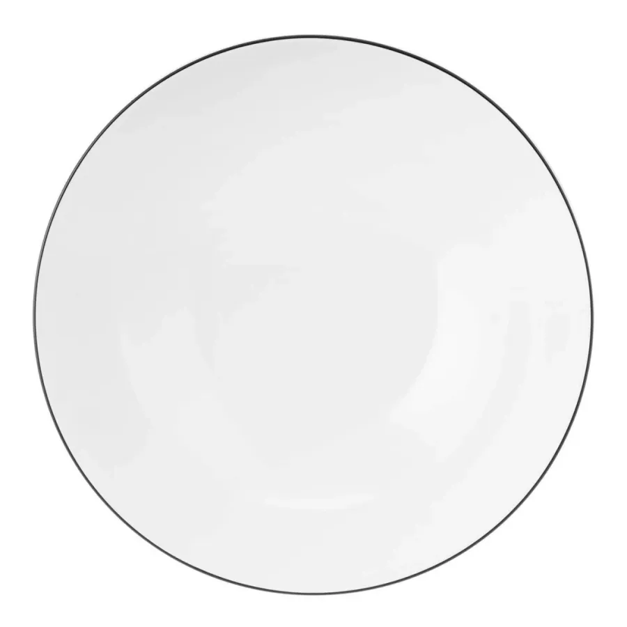 obrazek 2 Duża okrągła miska z porcelany 23 cm ze zdobieniem czarną obwódką - Seltmann Weiden