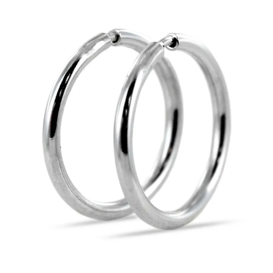 obrazek 1 Eleganckie kolczyki unisex z białego złota