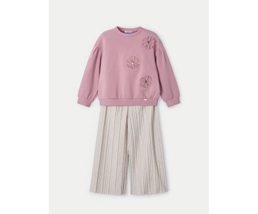 obrazek 1 Mayoral Komplet bluza i spodnie materiałowe 4551 Różowy Regular Fit