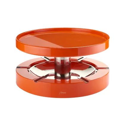 Picture Original ashtray made of wood, glass and steel