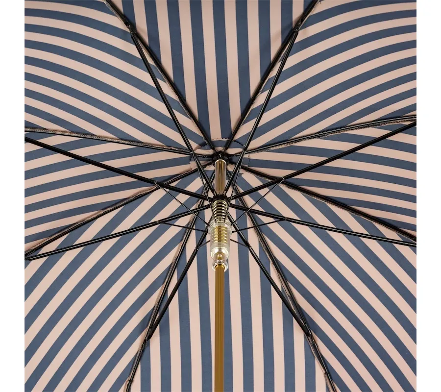 obrazek 5 Klasyczny ponadczasowy parasol damski w niebieskie paski – Pasotti