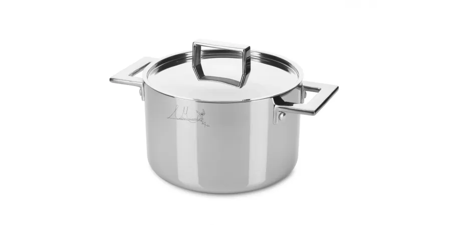 obrazek 1 Designerska włoska pokrywka do garnka 22 cm ze stali nierdzewnej