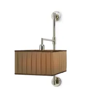 Zdjęcie Nowoczesny, mosiężny pionowy kinkiet z abażurem - Luxury Products