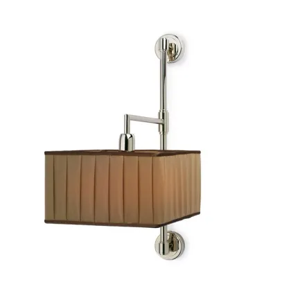 Zdjęcie Nowoczesny, mosiężny pionowy kinkiet z abażurem - Luxury Products