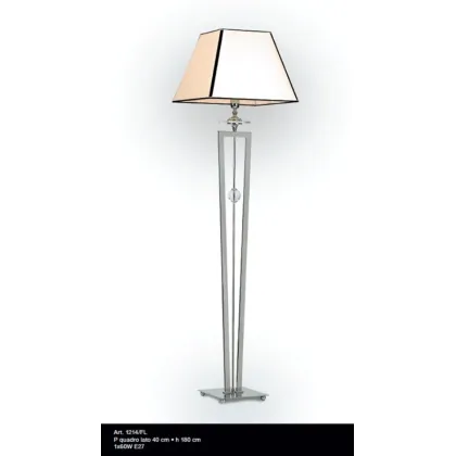 Zdjęcie Lampa podłogowa z kwadratowym kloszem w kolorze kości słoniowej - Il Paralume Marina