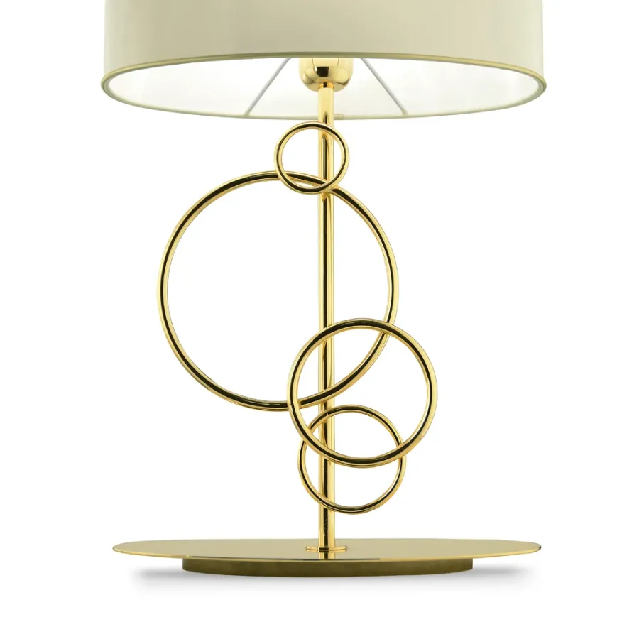 obrazek 3 Lampa stołowa z owalnym kloszem z tkaniny H.54xL.33xP.16 cm