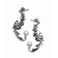 Picture Italian luxury silver and pearl earrings – Pampaloni