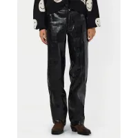 Zdjęcie Noisy May Spodnie z imitacji skóry Kane 27031820 Czarny Regular Fit