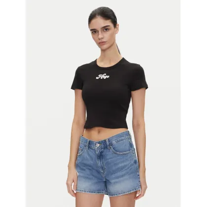 Zdjęcie HUGO T-Shirt Delanor_2 50539132 Czarny Cropped Fit
