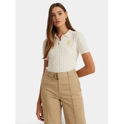 Zdjęcie LAUREN RALPH LAUREN Polo 200932224001 Écru Slim Fit