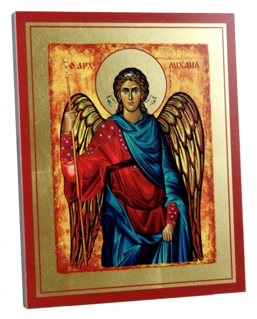 obrazek 2 Niespotykana Ikona Złocona Michał Archanioł 10x13 cm