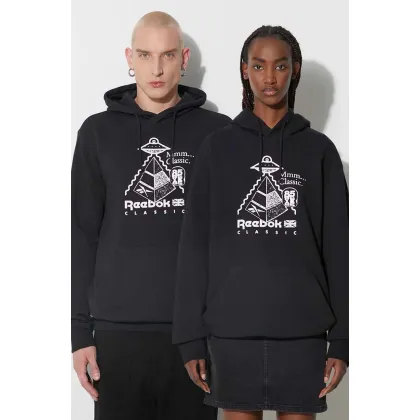 Zdjęcie Reebok Classic bluza bawełniana kolor czarny z kapturem HT8178-BLACK