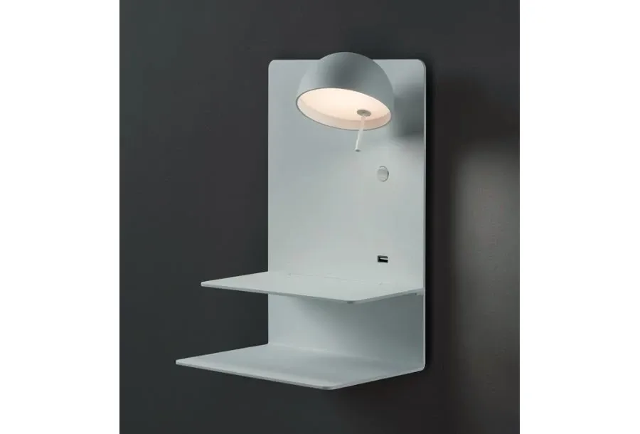 obrazek 1 Unikalna lampa ścienna z dwoma półkami + wejście USB