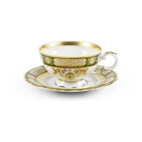 Zdjęcie Piękna bogato zdobiona filiżanka do herbaty ze spodkiem z porcelany – Leander