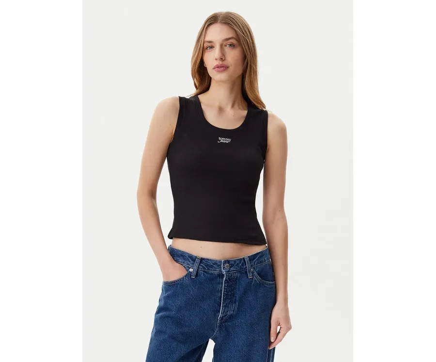 obrazek 1 Tommy Jeans Top DW0DW21369 Czarny Slim Fit