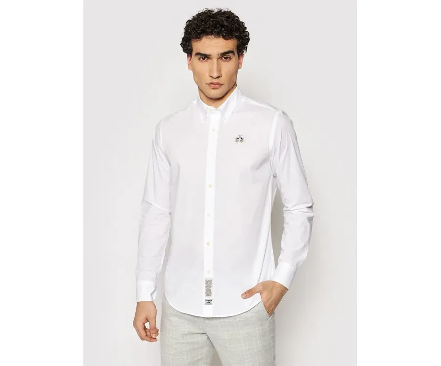 obrazek 1 La Martina Koszula CCMC02 PP003 Biały Slim Fit