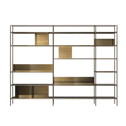 Picture Stylish shelf straight from Portugal - aging brass - Gold Castle