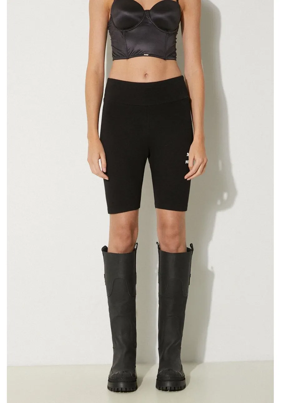 obrazek 1 Puma szorty damskie kolor czarny z nadrukiem high waist 530234-01