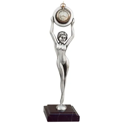 Picture Exclusive office clock with a figure of a woman