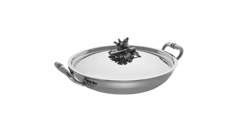 picture 1 Frying pan (steel + aluminum) plated silver