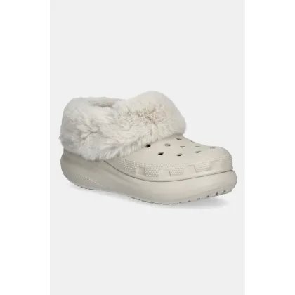 Zdjęcie Crocs kapcie Furever Crush Clog kolor beżowy 208446