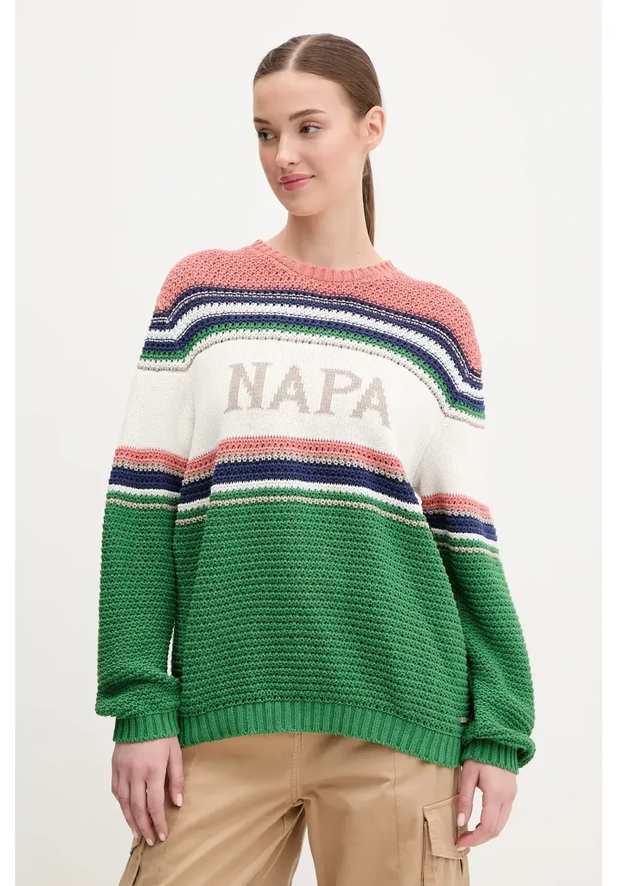 obrazek 1 Napapijri sweter bawełniany D-Aulla damski kolor multicolor NP0A4IL681S1