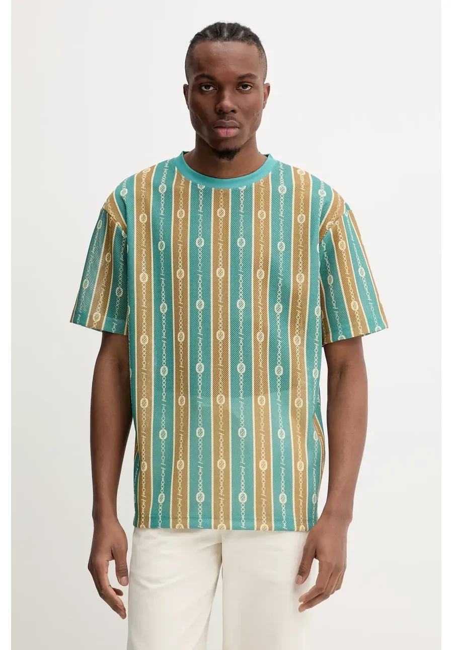 obrazek 1 Drôle de Monsieur t-shirt Le T-Shirt Mesh męski kolor zielony wzorzysty G-TS252-PL162-EM