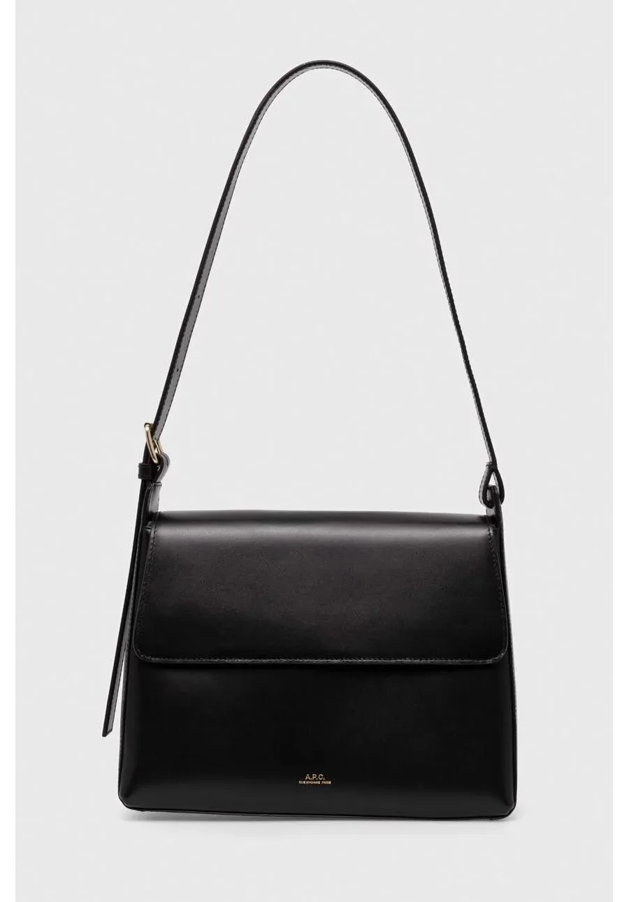 obrazek 1 A.P.C. torebka skórzana sac virginie flap kolor czarny PXBRU.F61924