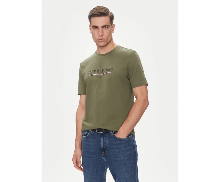 obrazek 1 Tommy Hilfiger T-Shirt Brand Love MW0MW40324 Zielony Regular Fit