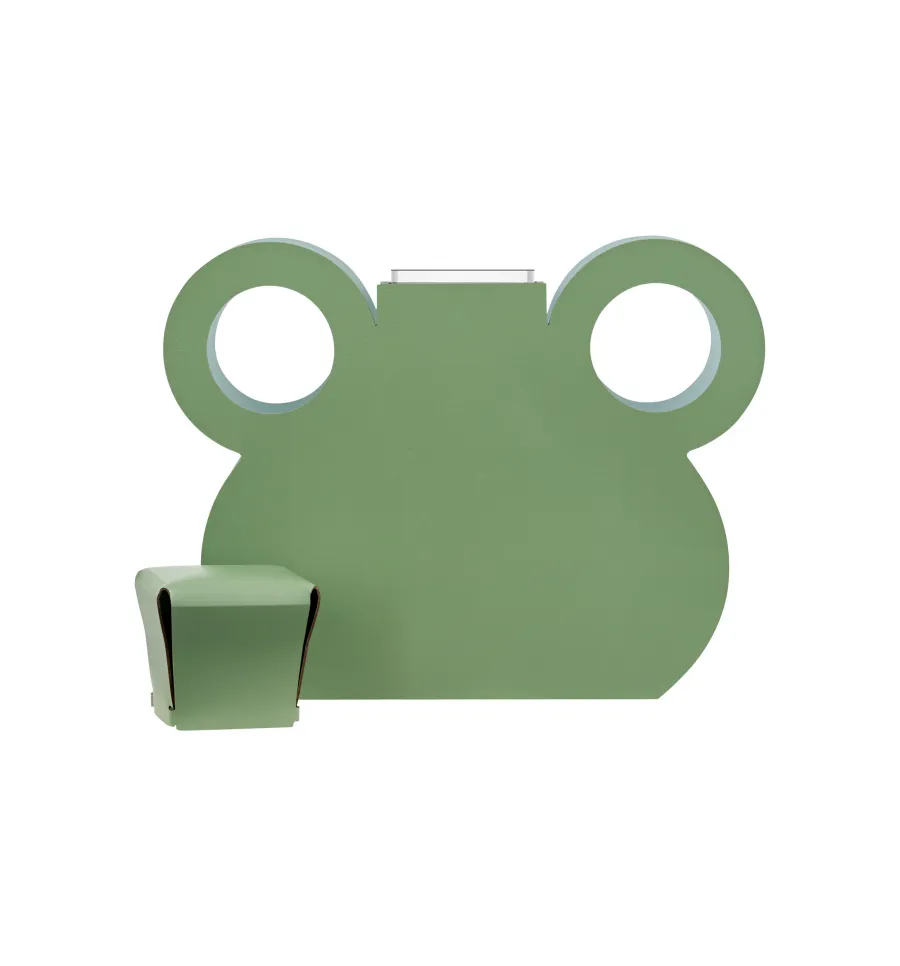 obrazek 2 Niepowtarzalny wazon Otto 9x42xH38 cm ze skóry w kolorze liści eukaliptusa