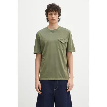 Zdjęcie Barbour t-shirt bawełniany Barbour Newstreet Relaxed Fit T-Shirt męski kolor zielony gładki MTS1398