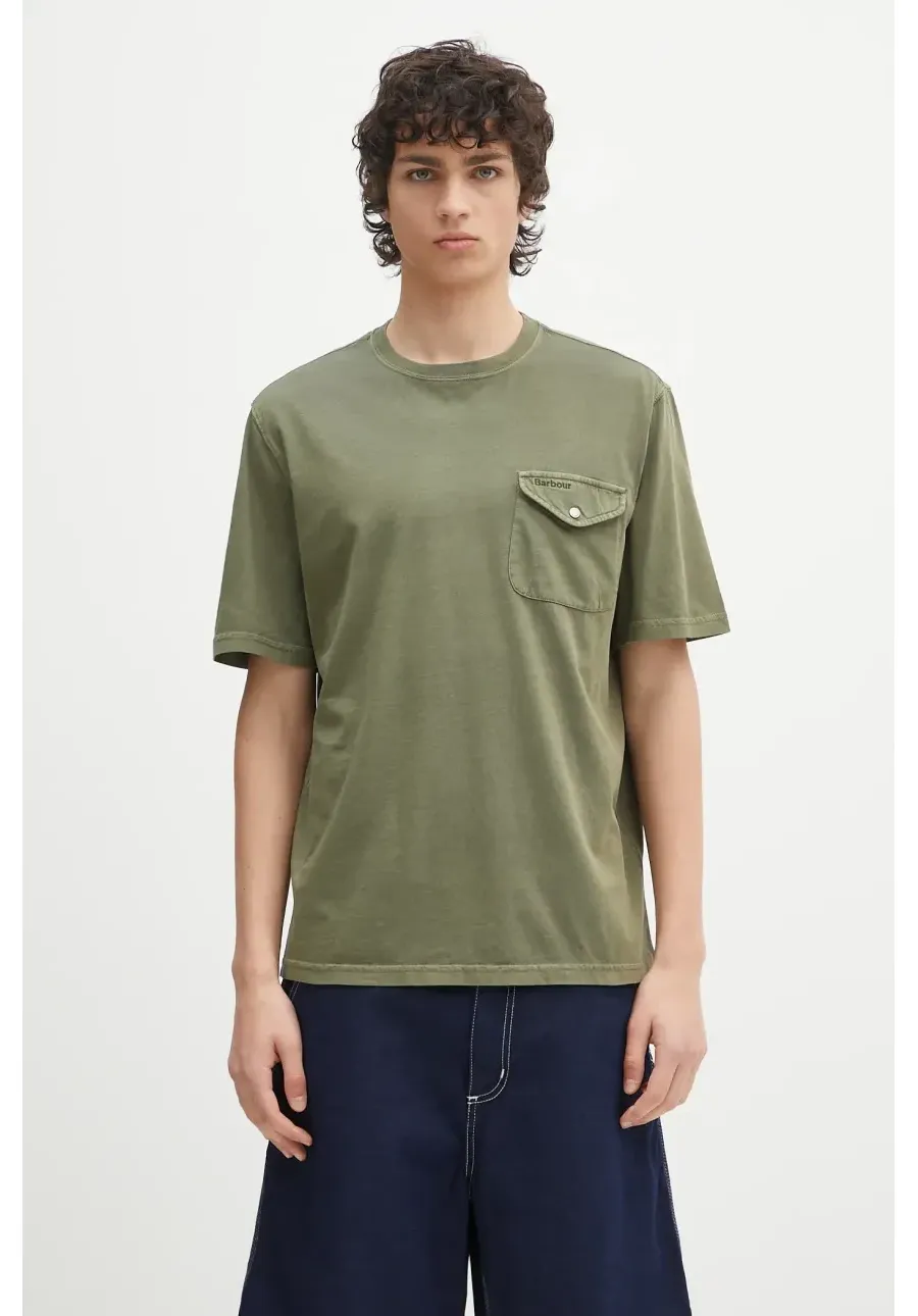 obrazek 1 Barbour t-shirt bawełniany Barbour Newstreet Relaxed Fit T-Shirt męski kolor zielony gładki MTS1398
