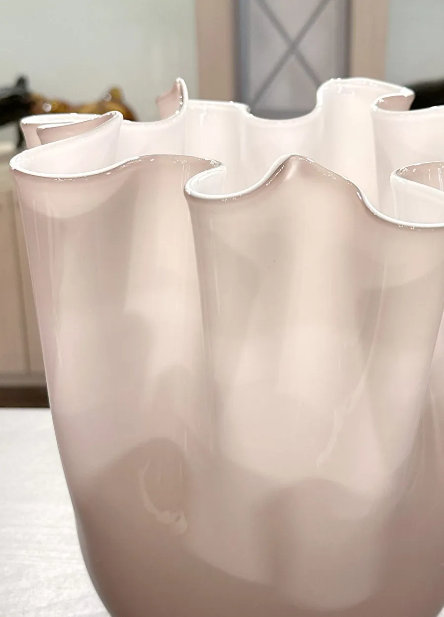 obrazek 2 Klasyczny wazon na kształt chusteczki z dmuchanego szkła Murano rozmiar medium