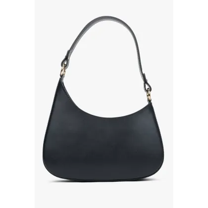 Zdjęcie Estro: Czarna torebka damska typu shoulder bag z włoskiej skóry naturalnej Premium