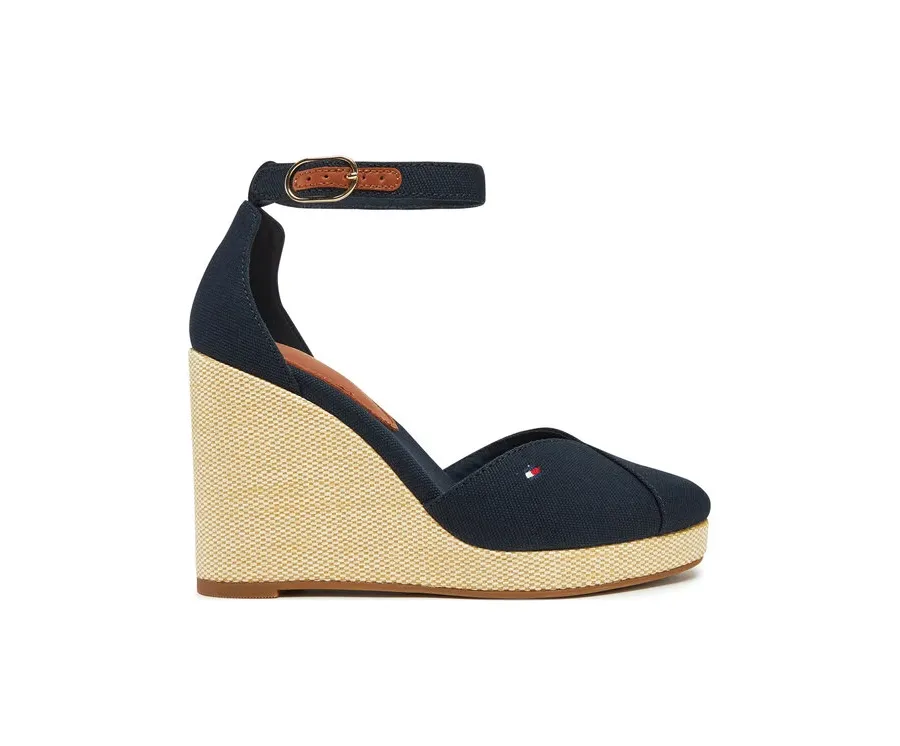 obrazek 1 Tommy Hilfiger Półbuty Flag High Wedge Espad Closed Toe FW0FW08494 Granatowy