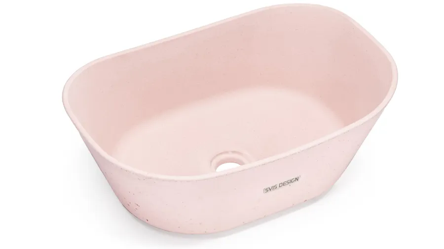 obrazek 2 Elitarna umywalka 50 cm LIBRA BASIC – bardzo jasny ceglasty, bez dekoru, lakier matowy