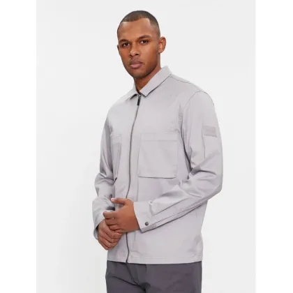 Zdjęcie Calvin Klein Kurtka przejściowa Cotton 3D Pockets Overshirt K10K112356 Szary Regular Fit