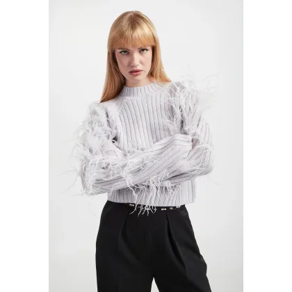 Zdjęcie Sweter damski z piórami PATRIZIA PEPE Patrizia Pepe