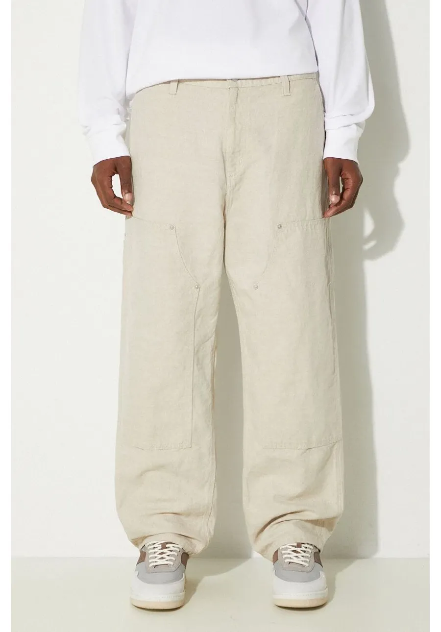 obrazek 1 Carhartt WIP spodnie z domieszką wełny Walter Double Knee Pant kolor beżowy proste I033580.502
