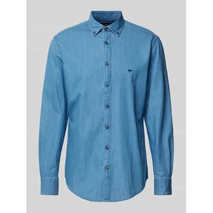 Zdjęcie Koszula jeansowa o kroju slim fit z wyhaftowanym logo