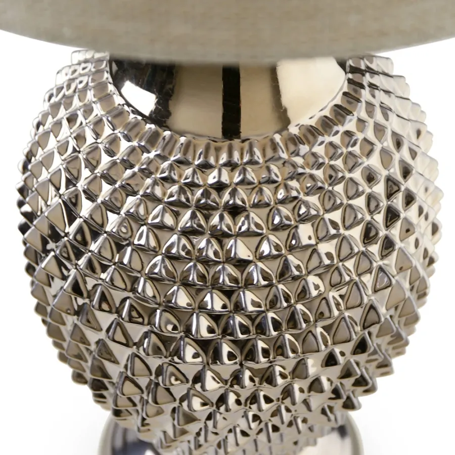 obrazek 3 Ceramiczna lampa stołowa z metalową podstawą H.44xL.25xP.25 cm
