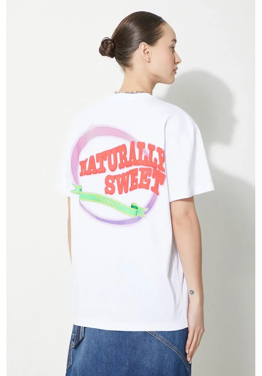 obrazek 1 JW Anderson t-shirt bawełniany Naturally Sweet Anchor T-Shirt damski kolor biały JT0220.PG0980.001