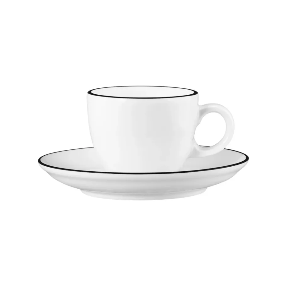 obrazek 1 Stylowa porcelanowa mała filiżanka do espresso z czarną obwódką - Seltmann Weiden
