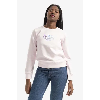 Zdjęcie A.P.C. bluza bawełniana Sweat Mathilda damska kolor różowy z nadrukiem COEBH.F27712-ROSE