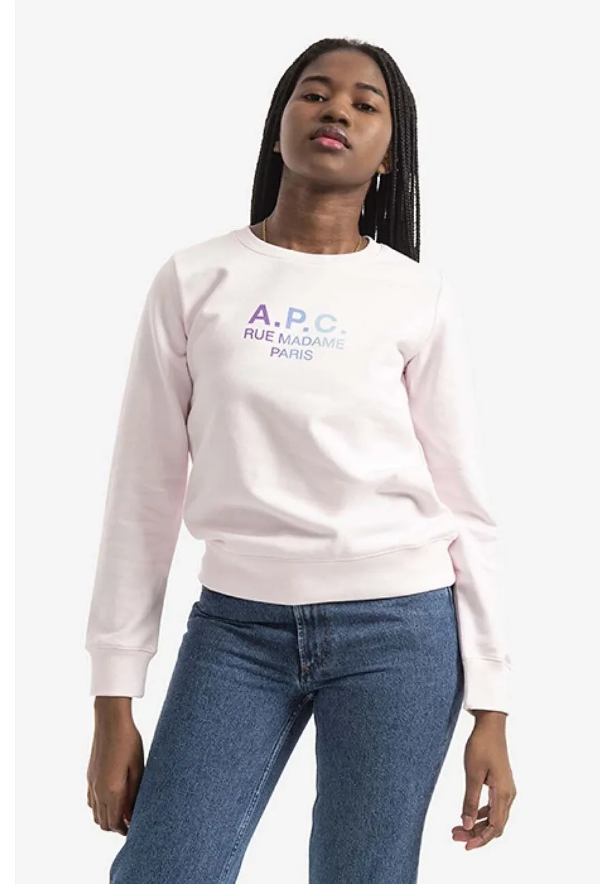 obrazek 1 A.P.C. bluza bawełniana Sweat Mathilda damska kolor różowy z nadrukiem COEBH.F27712-ROSE